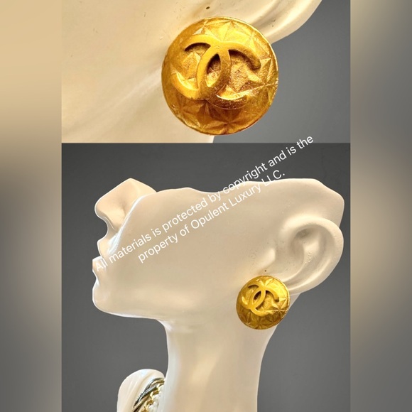 167 Chanel Cocomark Round Earring  with Box - Picture 4 of 5
